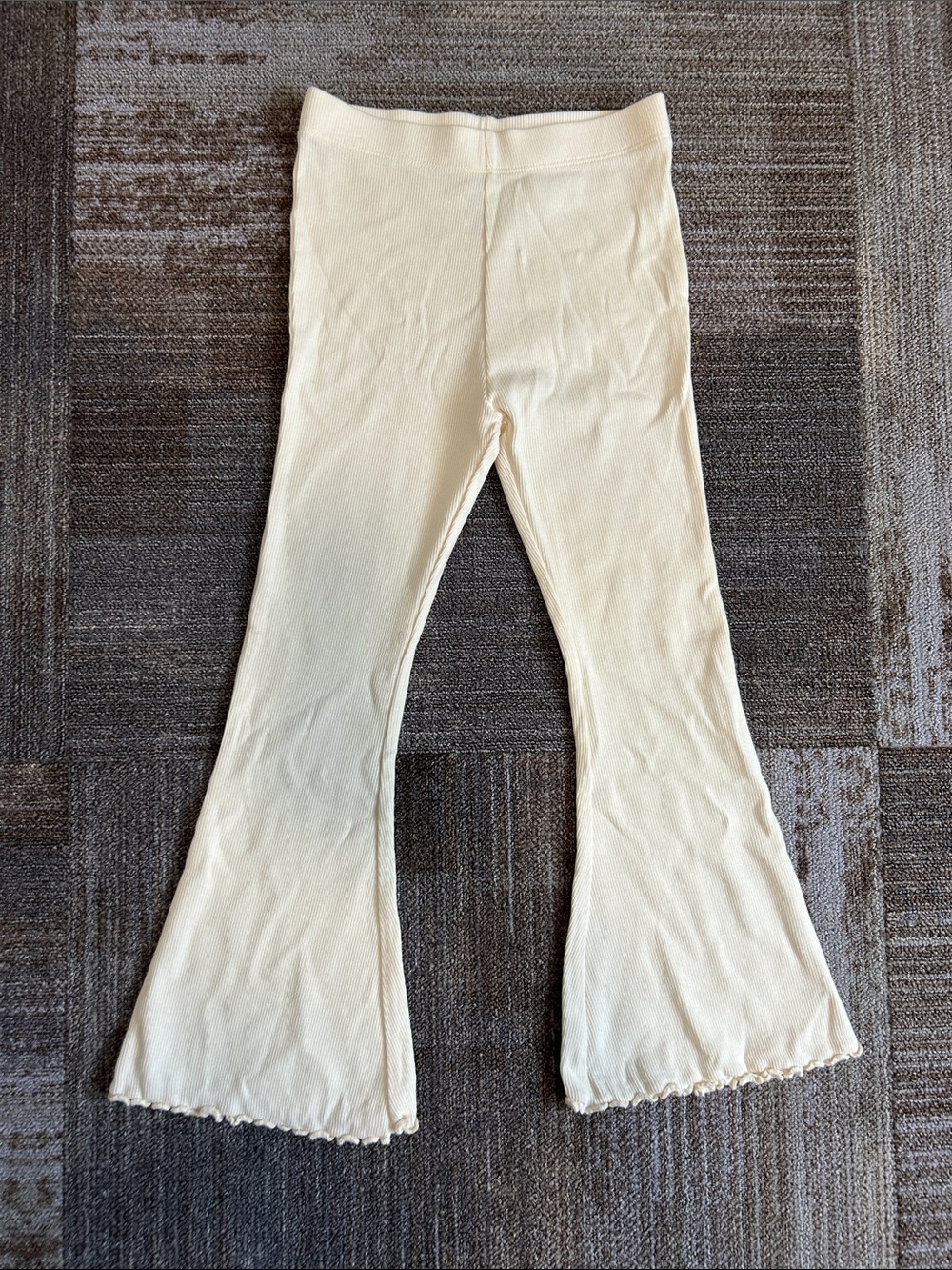 Next Cream Ribbed Flared Leggings - Picture 5 of 5